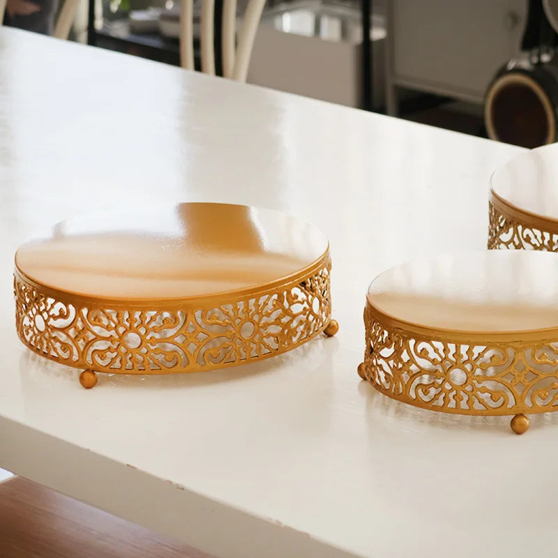 Présentoir à Gâteaux Rond Métallique Chic