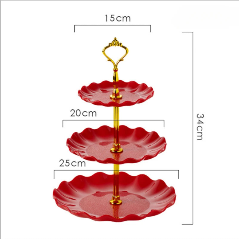 Présentoir Pour Cupcake En Plastique Rouge festif