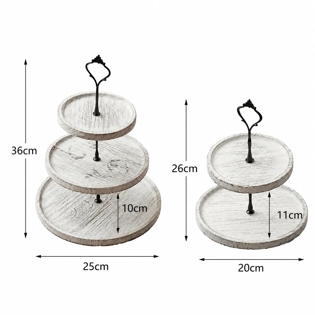 Présentoir Rond en Bois Blanc à Cupcakes Original
