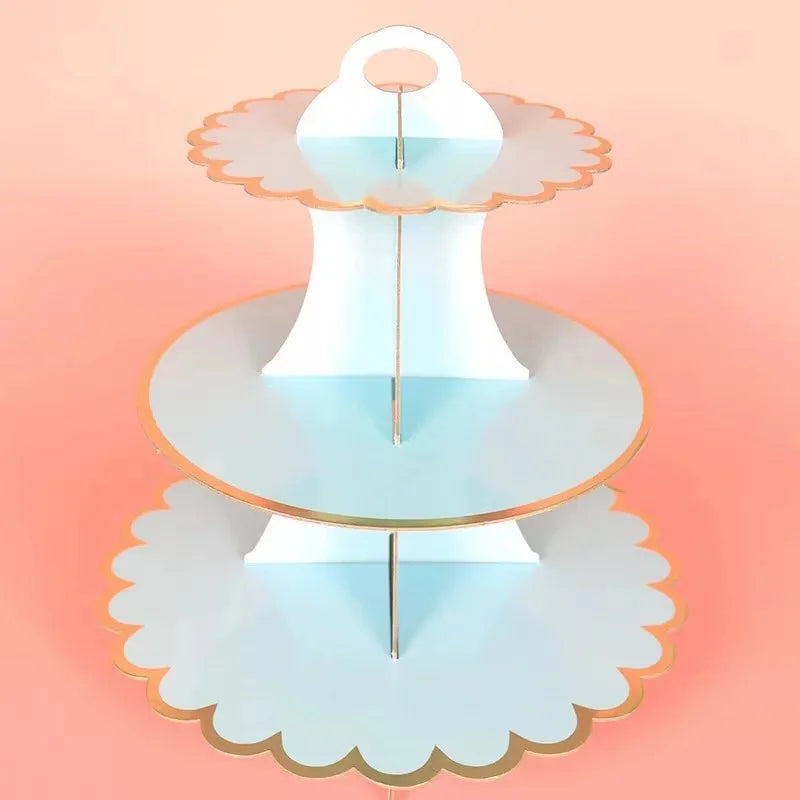 Présentoir à cupcake Bleu en Carton fraiche