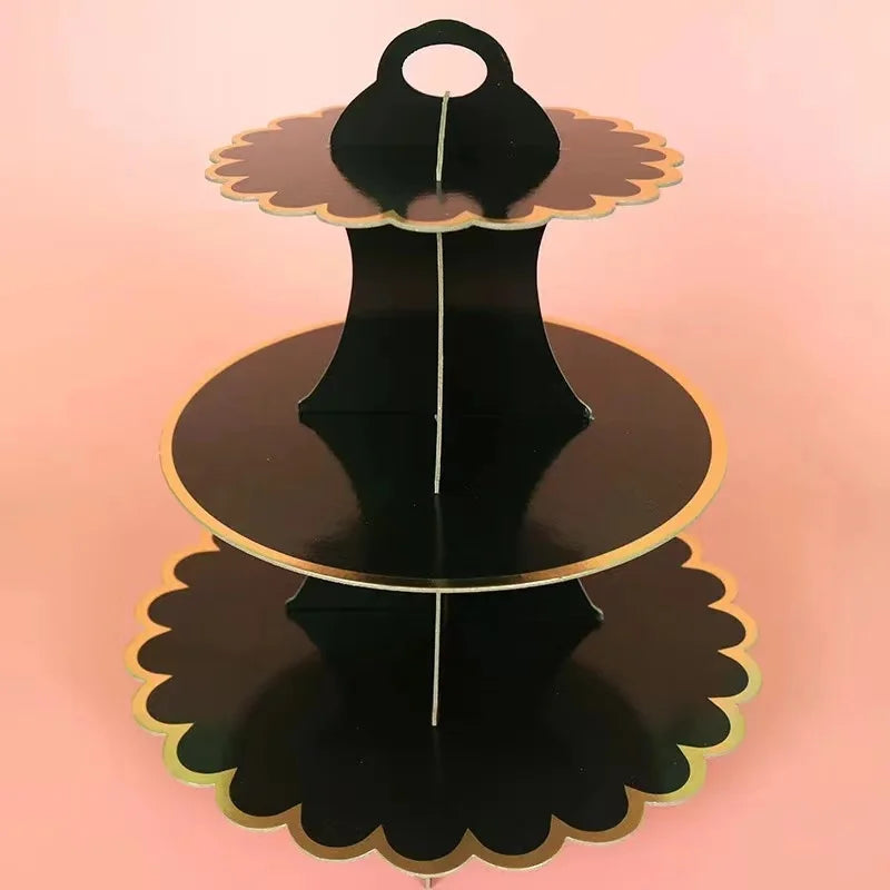 Présentoir à cupcake Noir en Carton intemporel