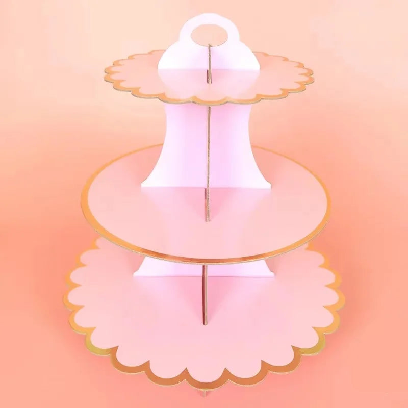 Présentoir à cupcake Rose en Carton doux