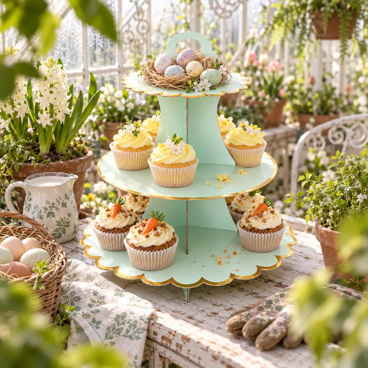 Présentoir à cupcake Vert en Carton Design