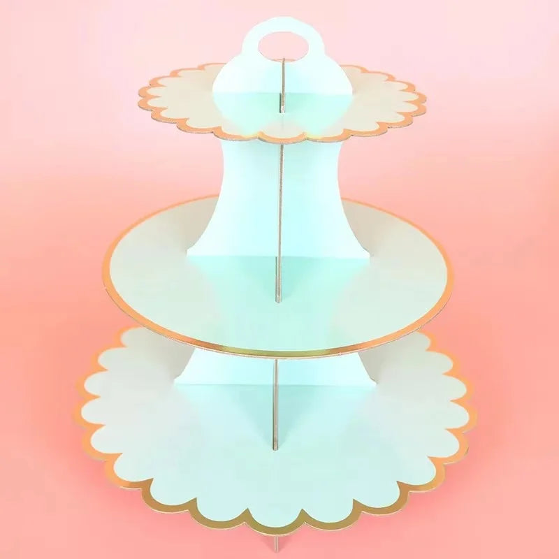 Présentoir à cupcake Vert en Carton naturelle