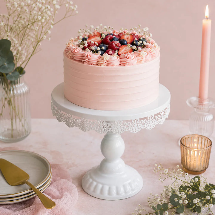 Présentoir de Gâteaux Blanc Elégant 