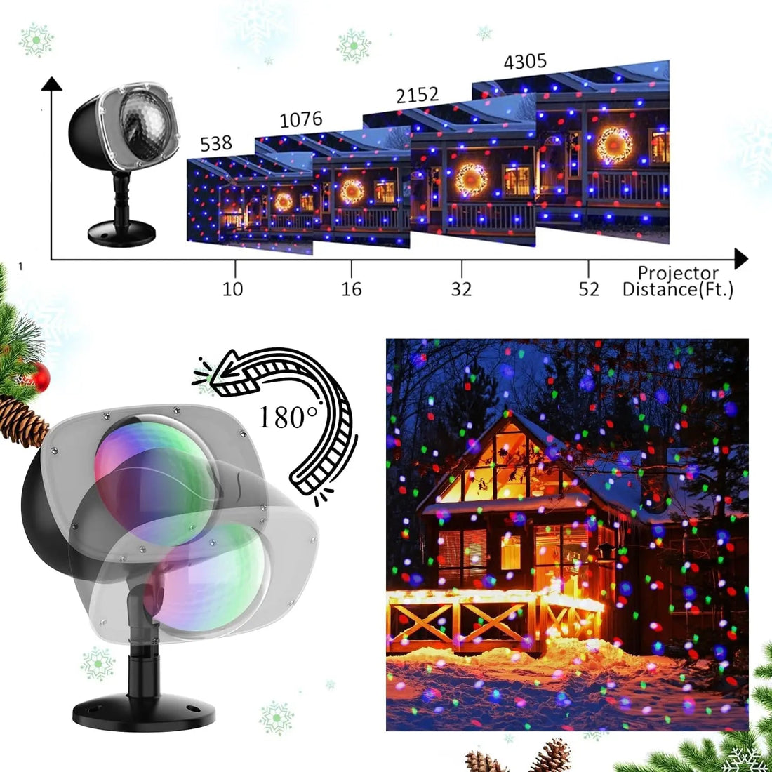 Projecteur Noël Ambiance Féérique de qualité