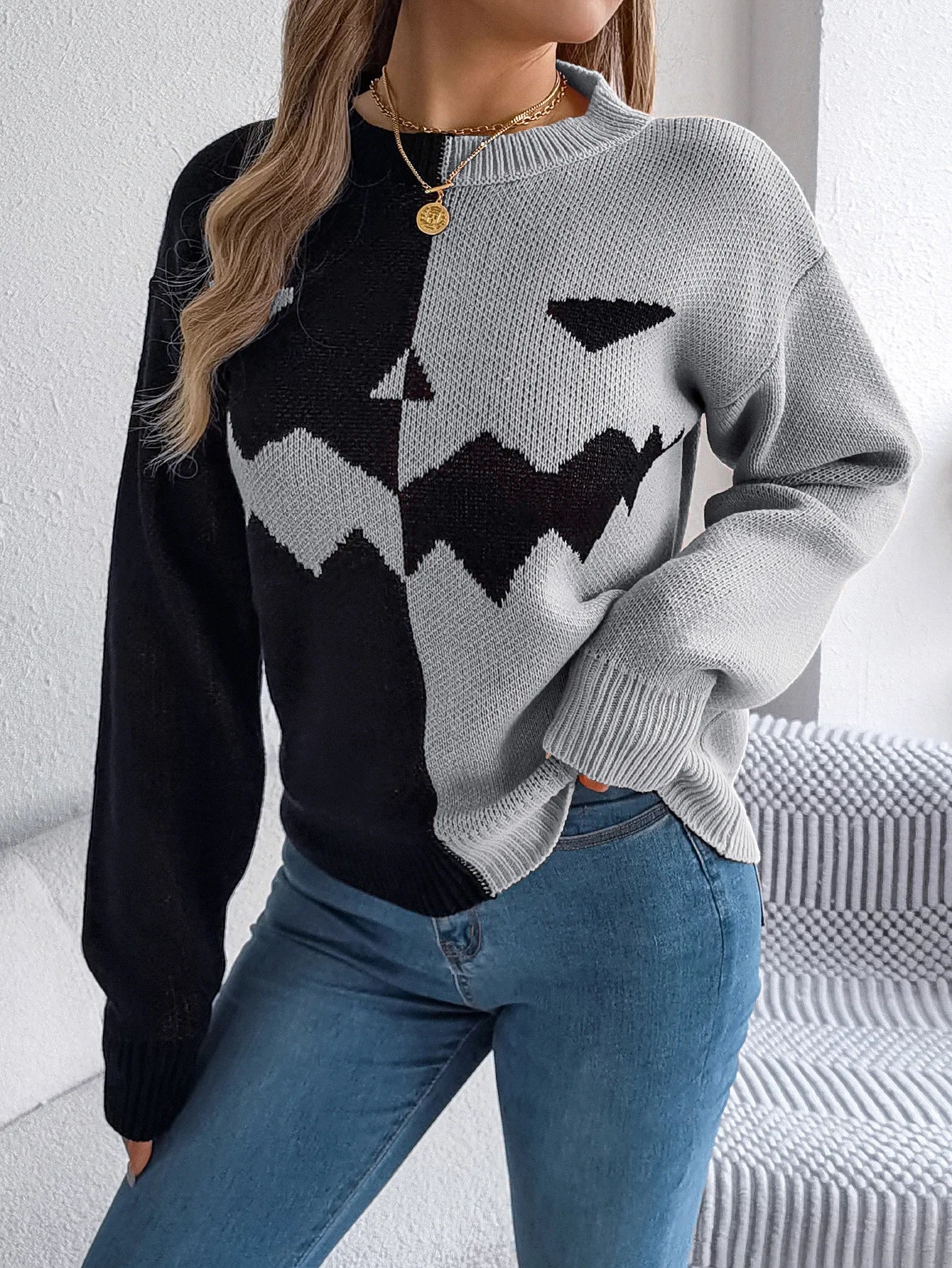 Pull Chaud Halloween Gris