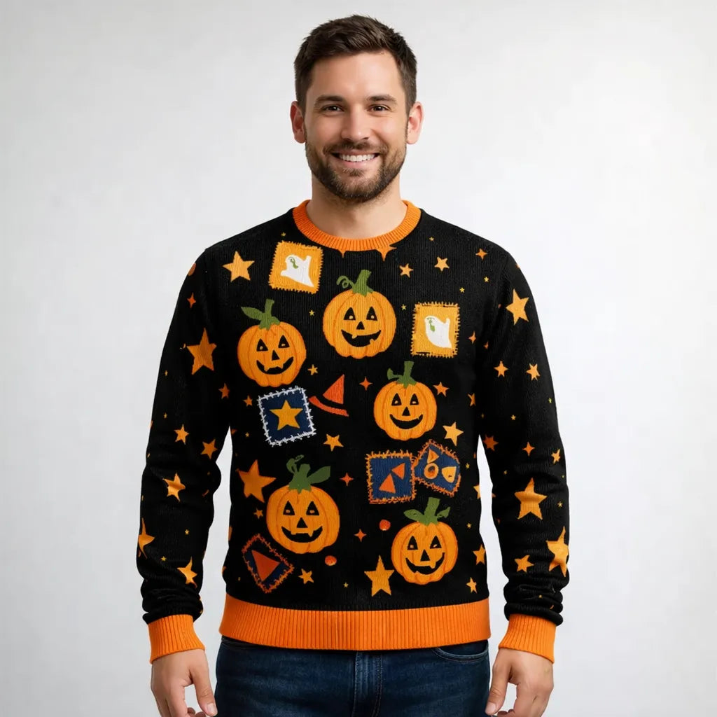 Pull Halloween Motif Citrouilles