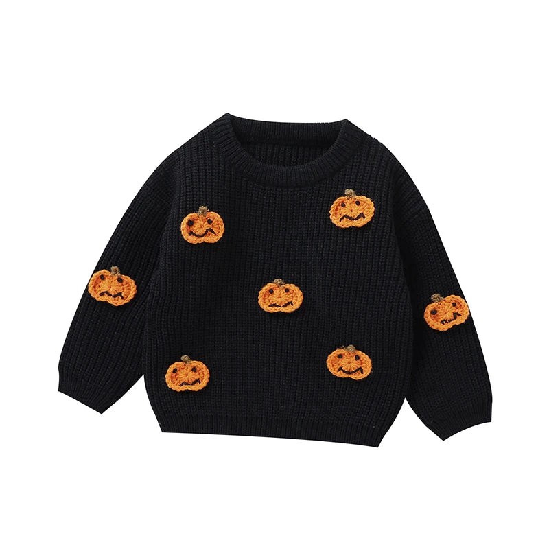 Pull Halloween Noir Citrouilles Bébé Noir