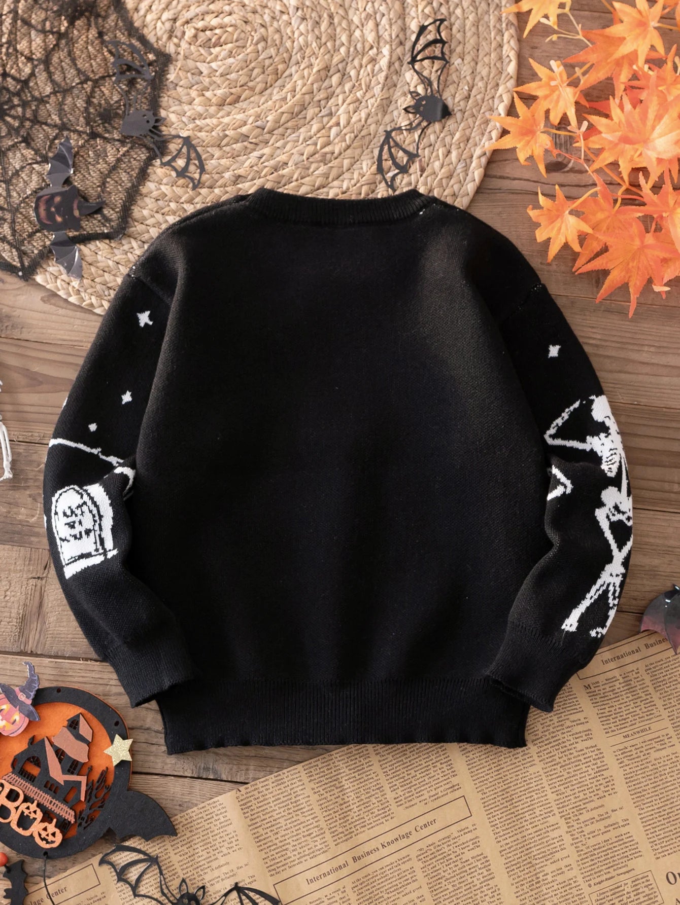 Pull Halloween Noir Squelettes Dos