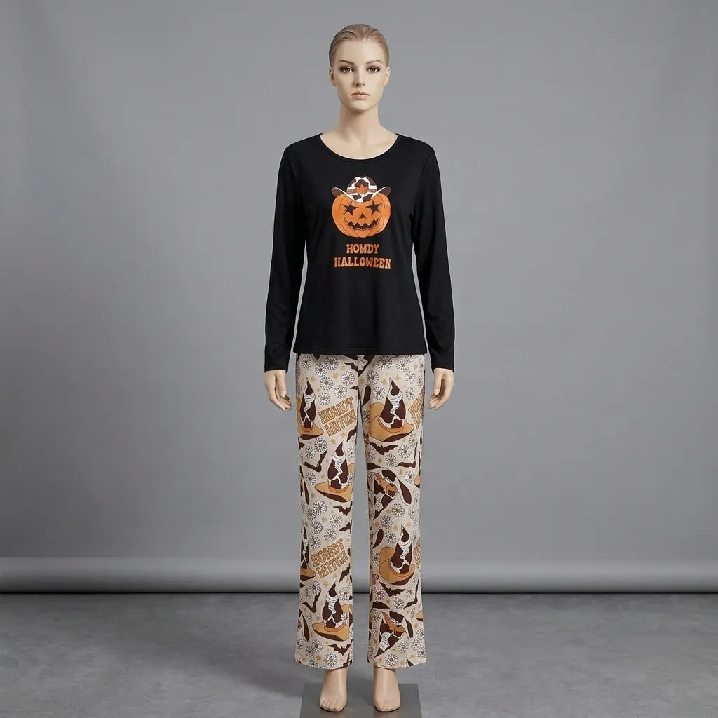 Pyjama Halloween 2 Pièces Femme Minimaliste