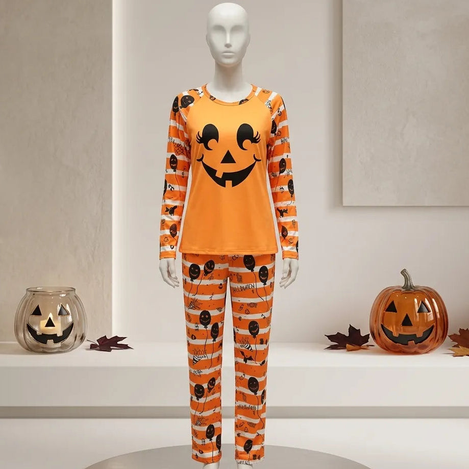 Pyjama Halloween Citrouille Femme Minimaliste