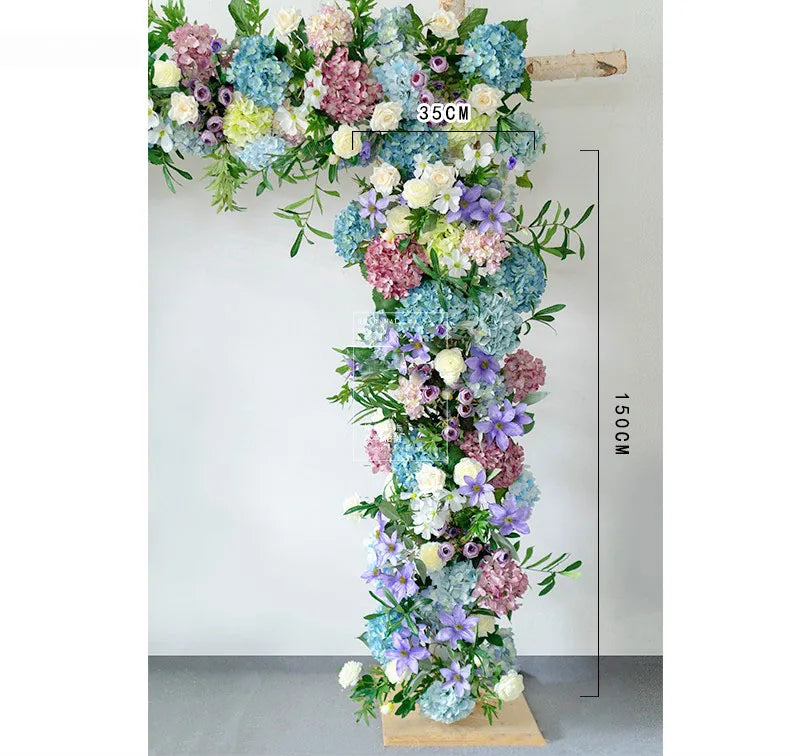 Rangée de Fleurs Artificielles Bleues déco Arc Raffinée