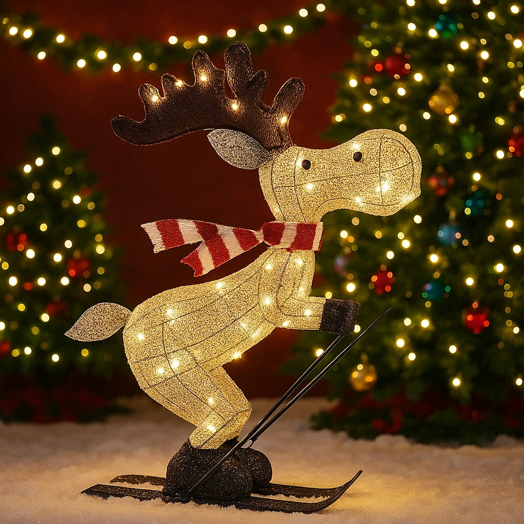 Renne 3D Lumineuse Sur Pied