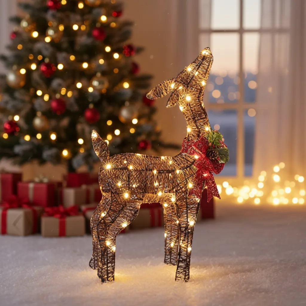 Renne Scintillants Noël Extérieur
