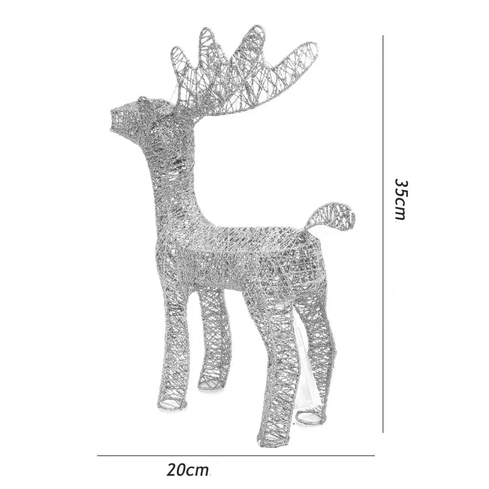 Renne de Noël Argenté Lumineux Mesure