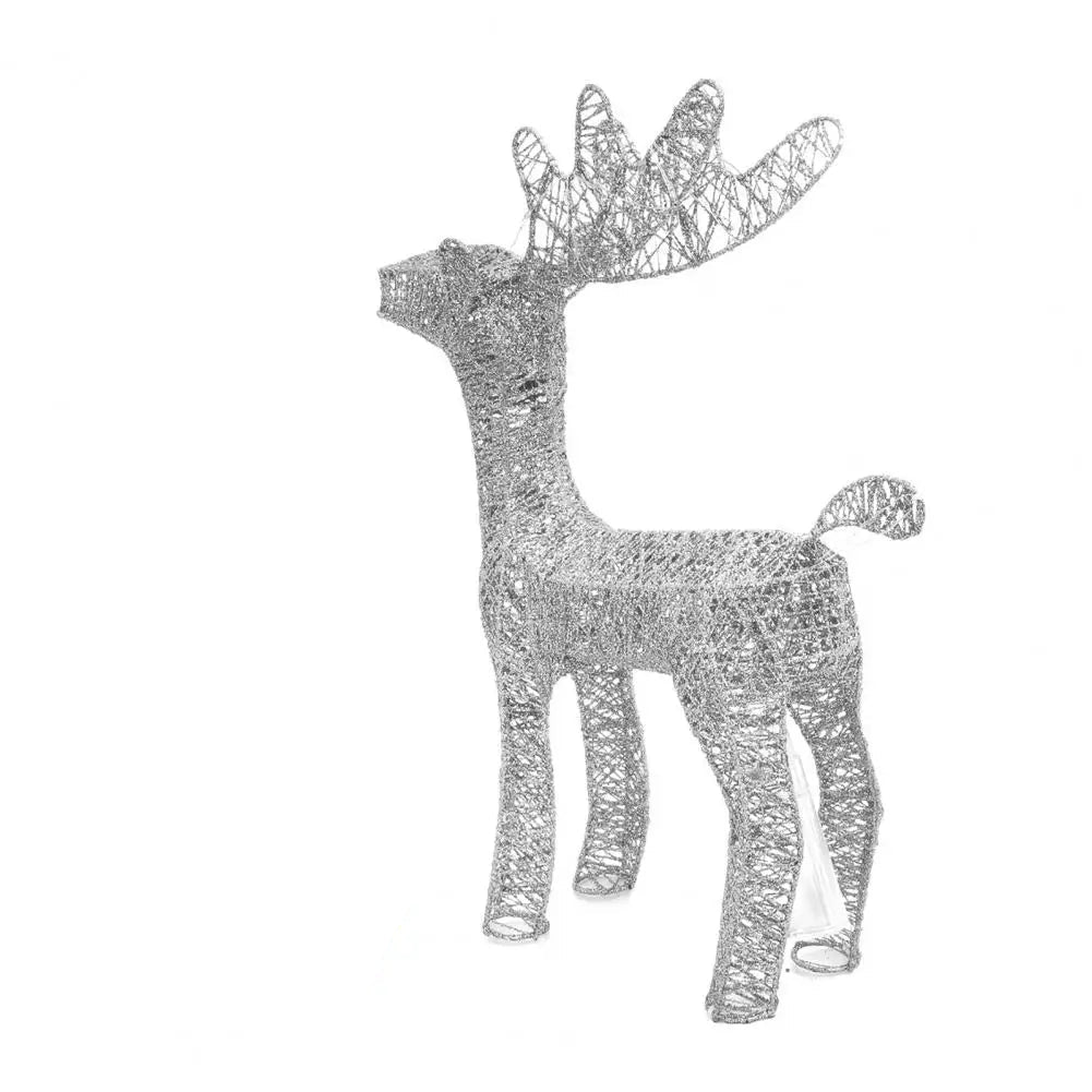 Renne de Noël Argenté Lumineux Stylé