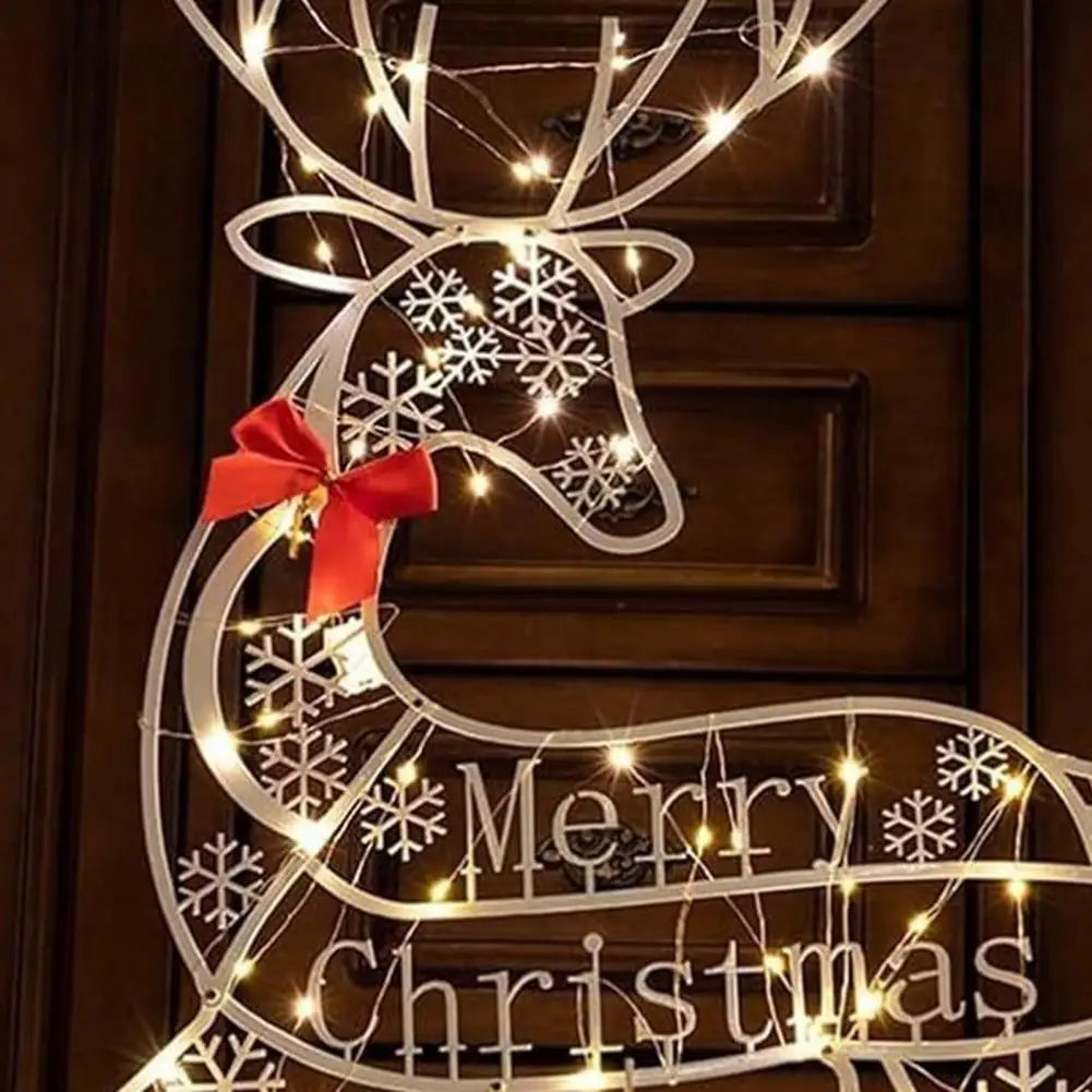 Rennes Lumineux Merry Christmas en Métal Design