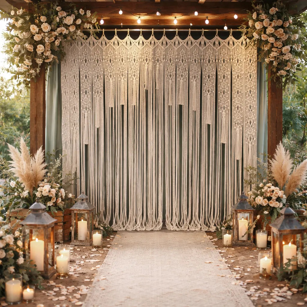 Rideau Arche Mariage Macramé