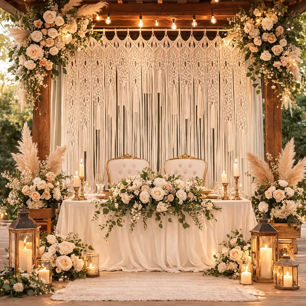 Rideau Arche Mariage Macramé chic