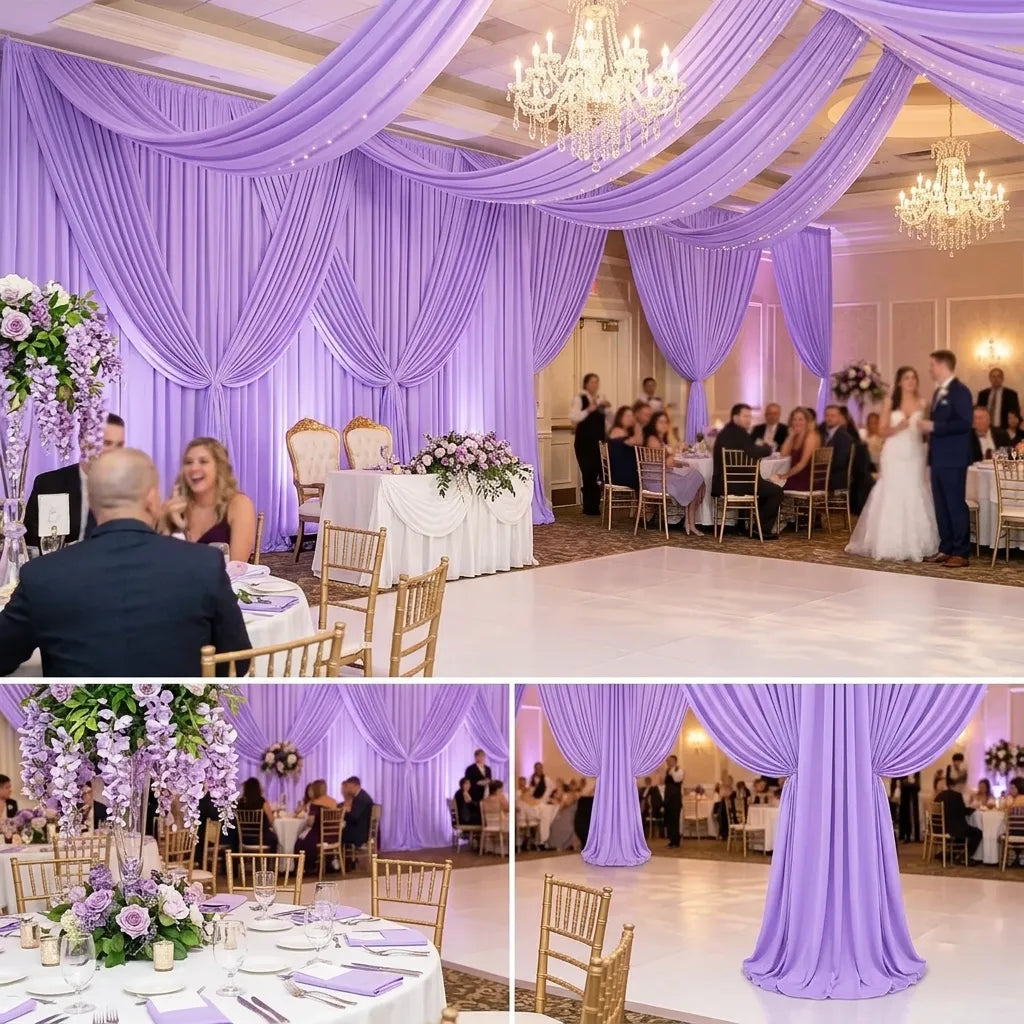 Rideau Arrière-Plan Mariage Violet Léger