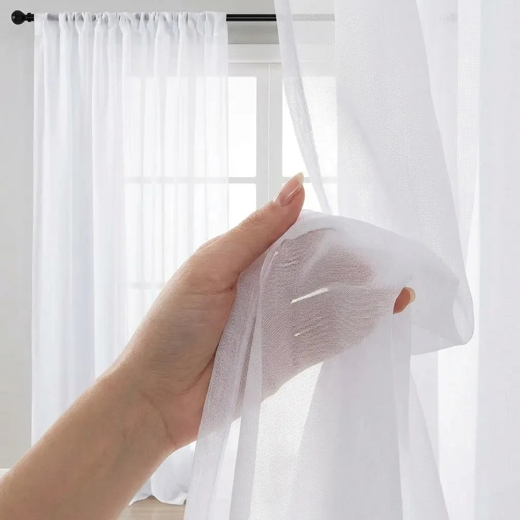 Rideau Blanc Décoratif Fluide Léger