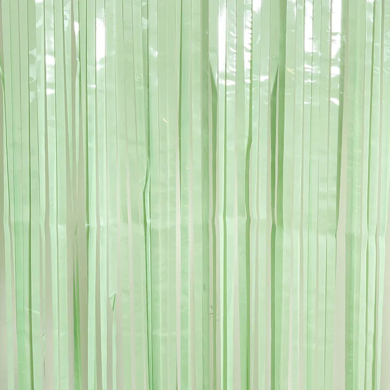 Rideau à Franges Vert Pastel Minimaliste