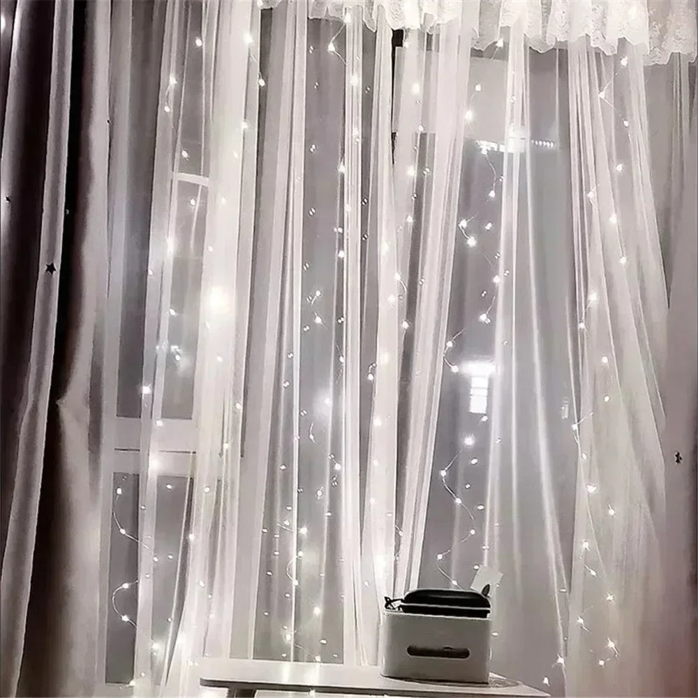 Rideau Lumineux Blanc Féérique long