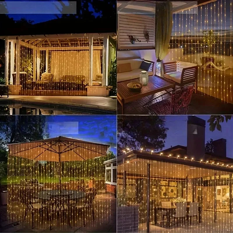 Rideau Lumineux Extérieur Solaire Blanc Chaud tendance