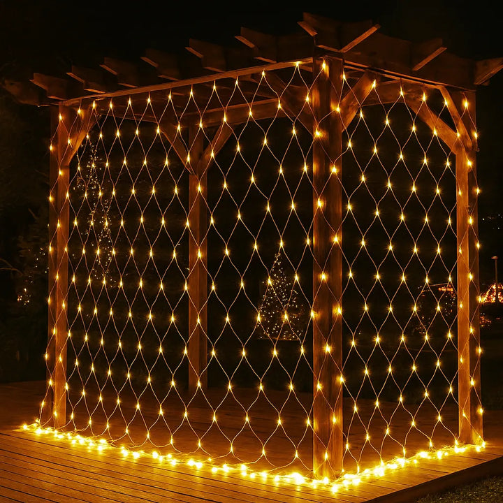 Rideau Lumineux Filet Jaune