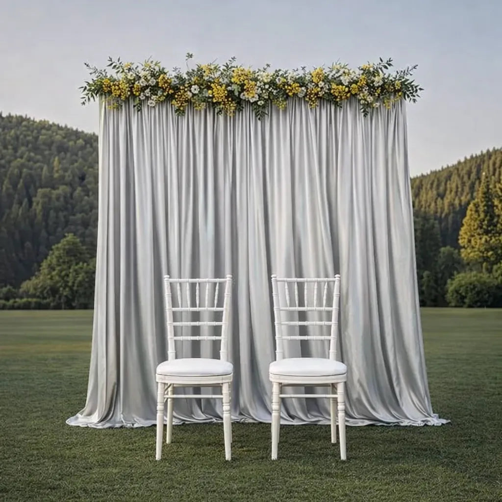 Rideau Mariage Argenté Satiné sublime