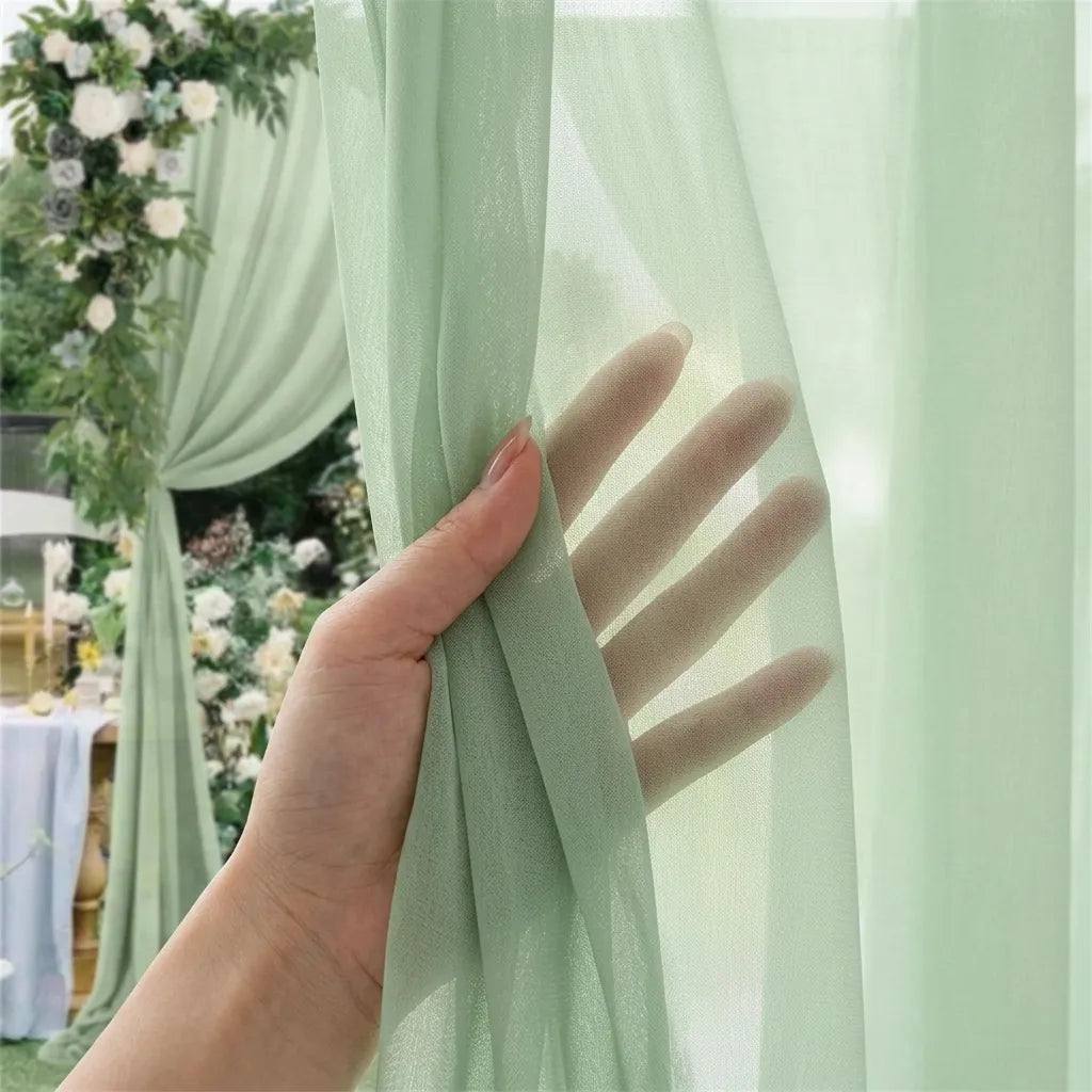 Rideau Mariage Arrière-Plan Vert Léger
