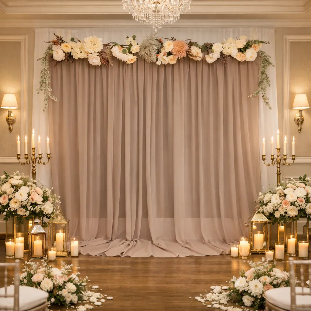 Rideau Mariage Brun Elégant