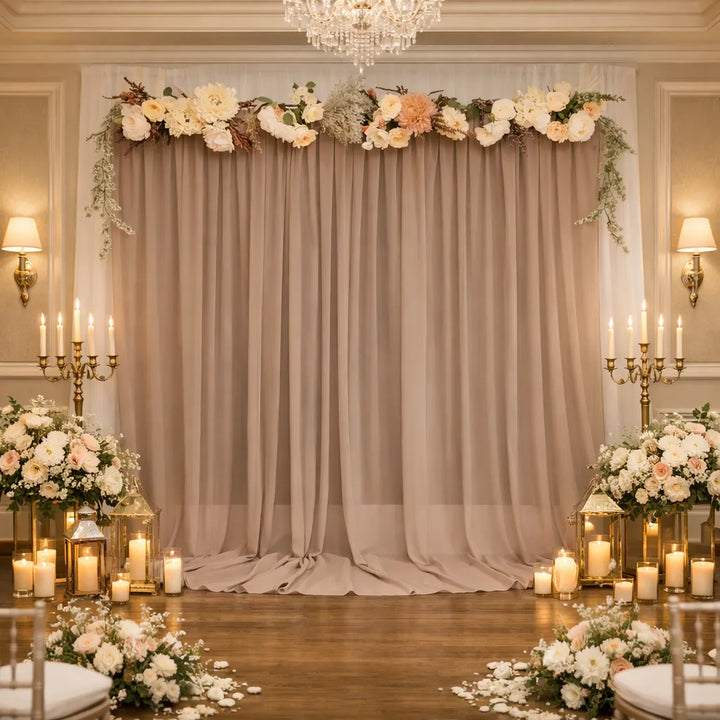 Rideau Mariage Brun Elégant