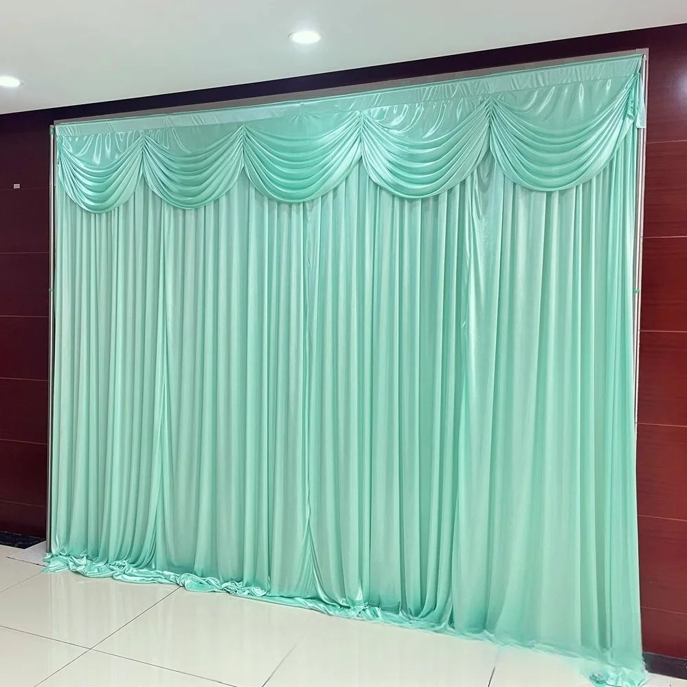 Rideau Mariage à Cantonnière Drapé en Soie Chic