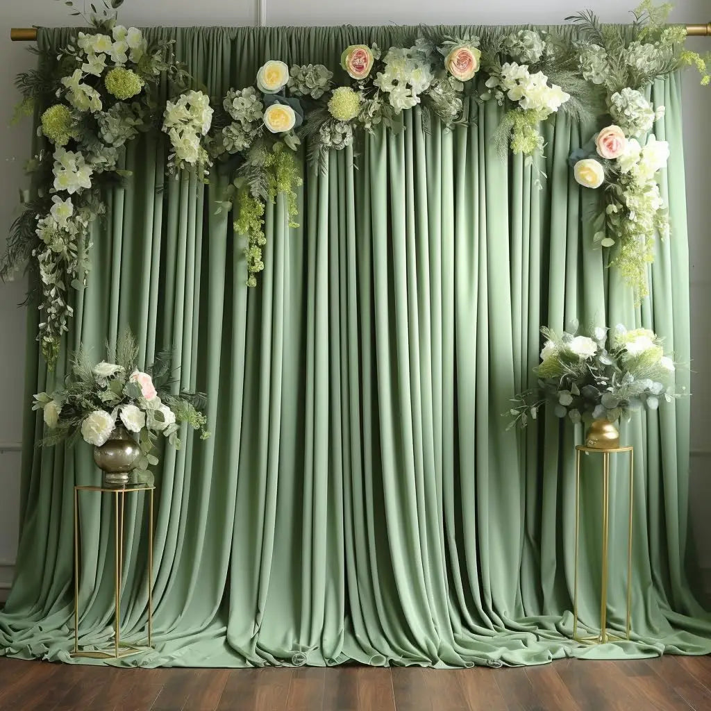 Rideau Mariage Elégant Vert Sauge Chic