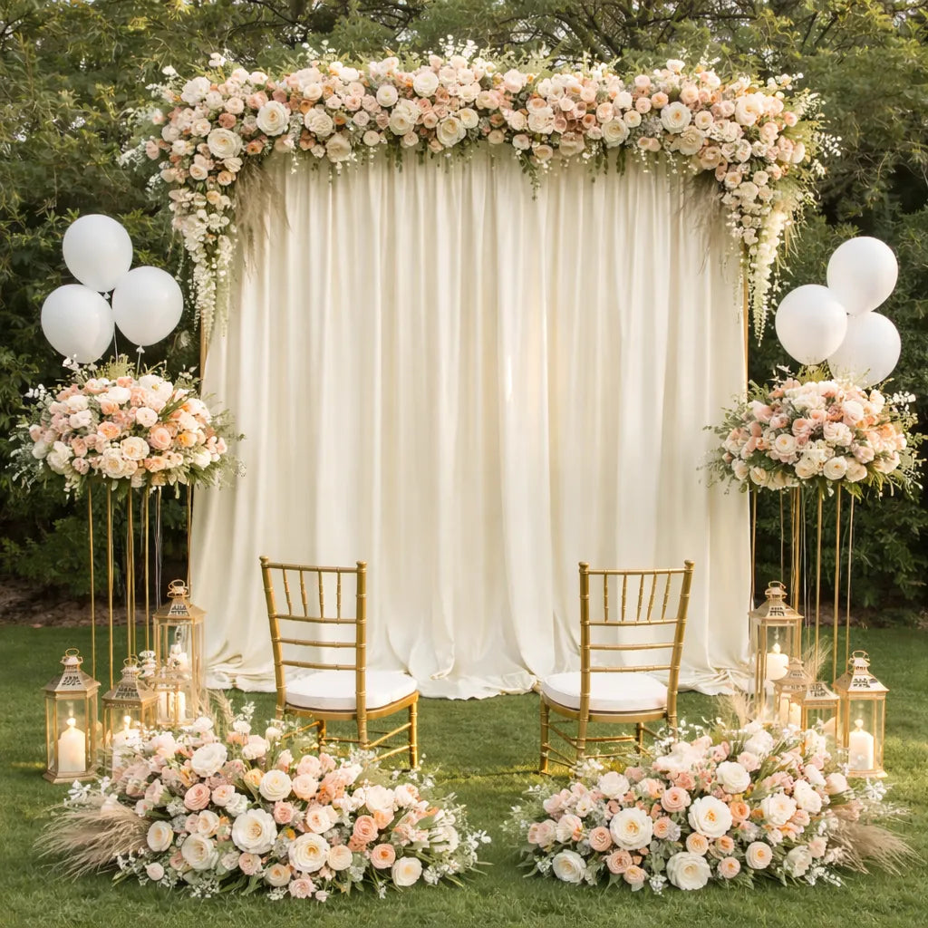 Rideau Mariage Ivoire en Satin