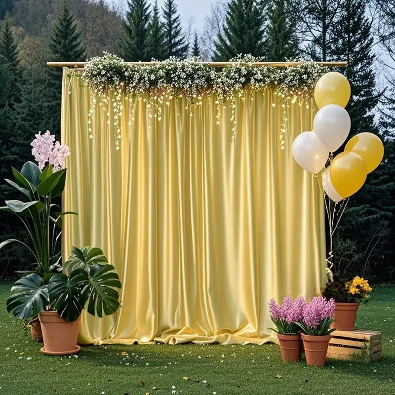 Rideau Mariage Or en Satin Chic