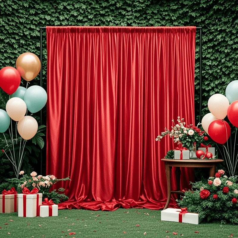 Rideau Mariage Rouge élégant