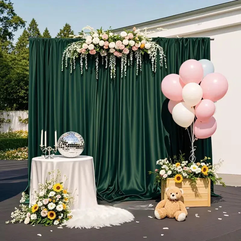 Rideau Mariage Satiné Vert Emeraude Chic