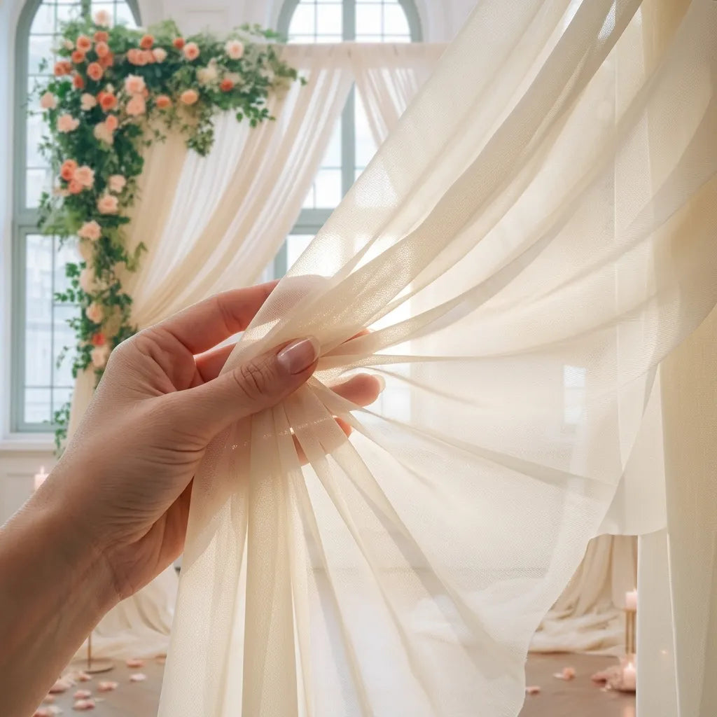 Rideau Mariage en Mousseline Léger