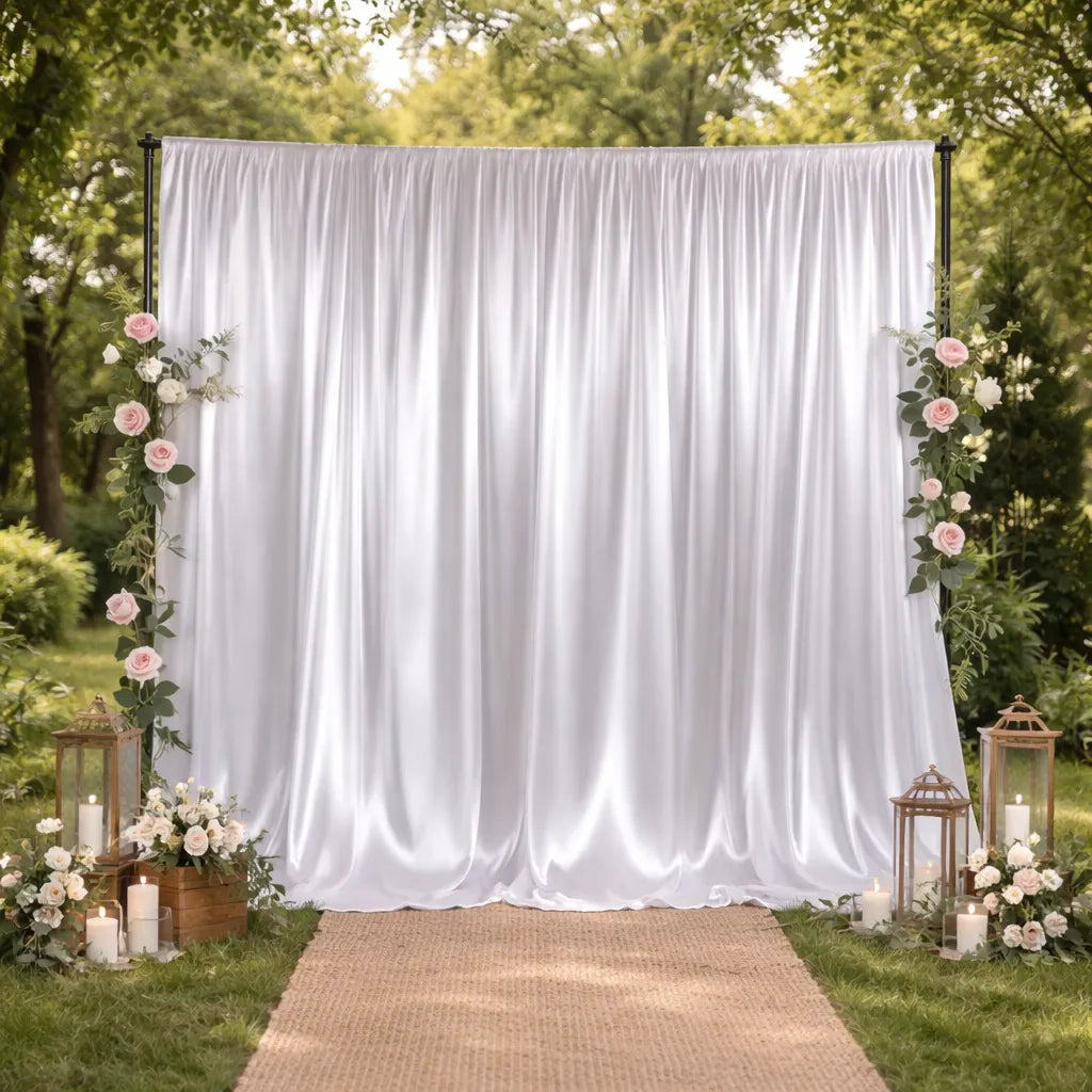 Rideau Mariage en Satin Blanc