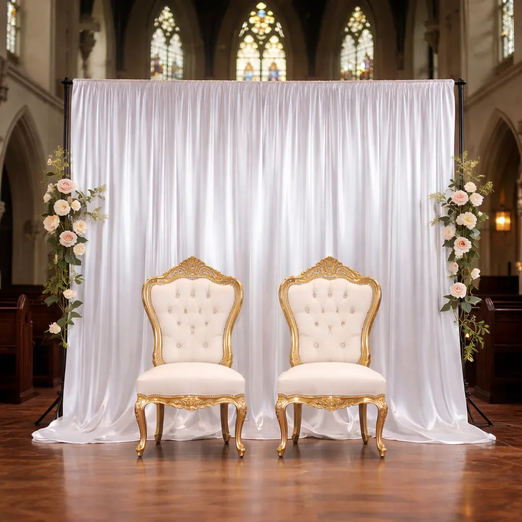 Rideau Mariage en Satin Blanc chic