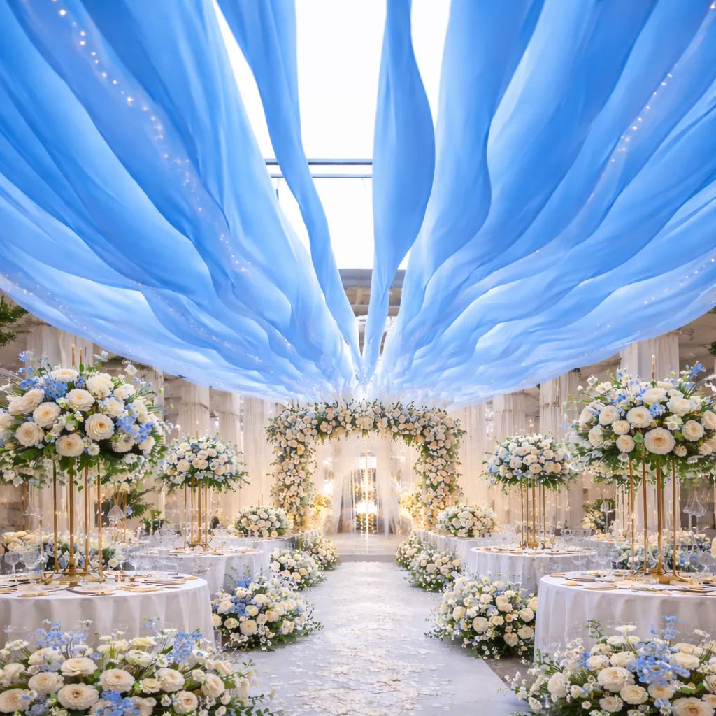 Rideau de Drapé Aérien Plafond Bleu