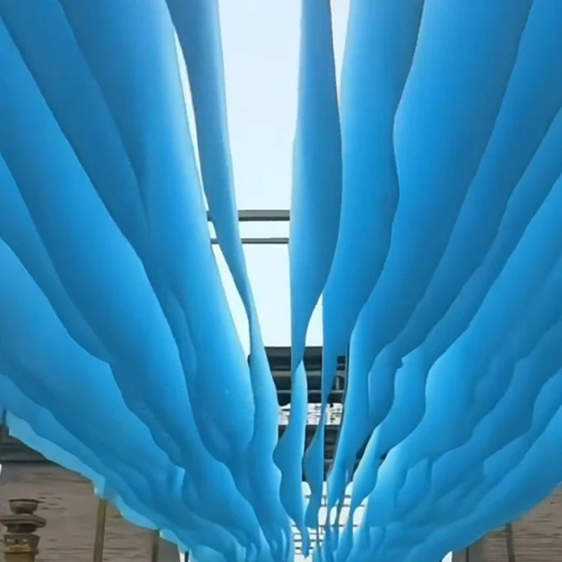 Rideau de Drapé Aérien Plafond Bleu Ondulé