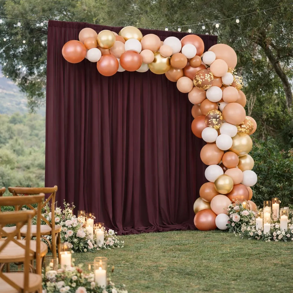 Rideau de Fond Mariage Bordeaux Chic