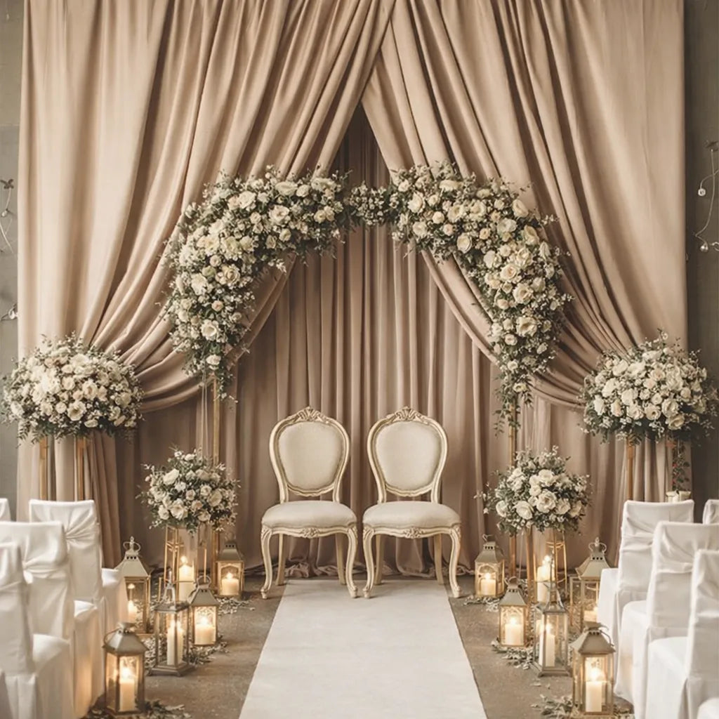 Rideau de Fond Mariage Brun Chic