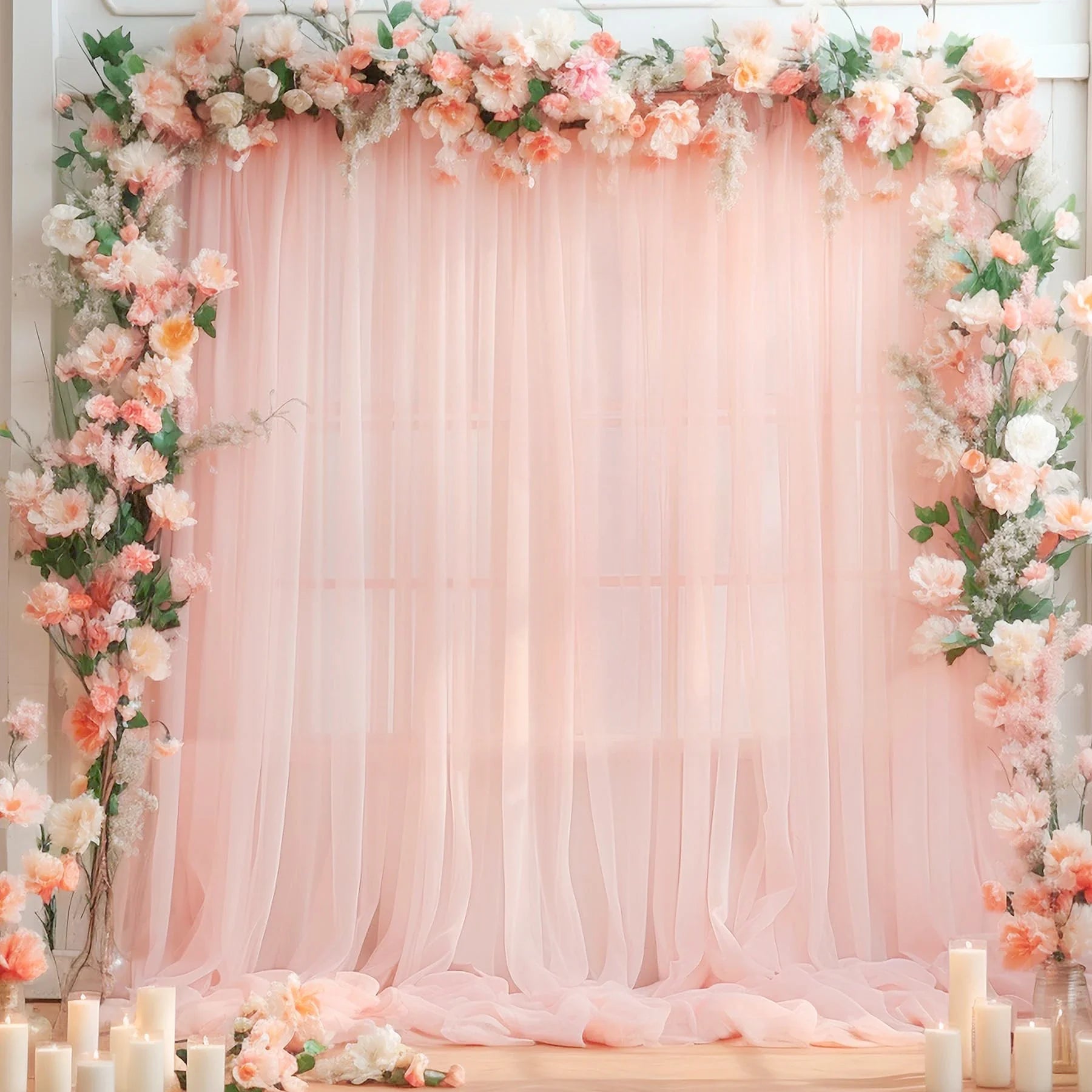 Rideau de Fond Mariage Rose Bonbon Chic