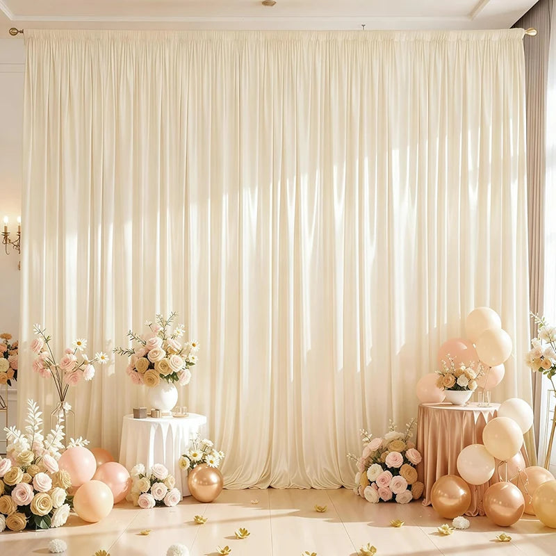 Rideau de Fond Satiné Ivoire