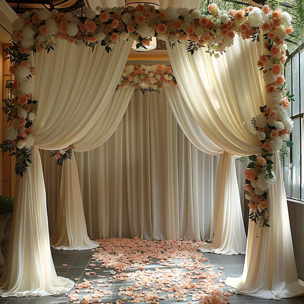 Rideau de Fond Satiné Ivoire Chic